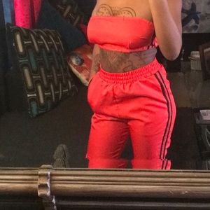 2 piece set (high waist pants, straight leg)